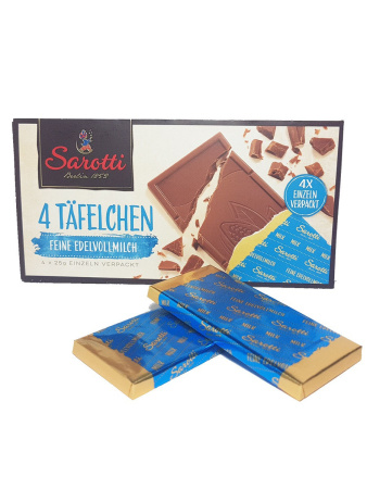 Шоколад Sarotti mini молочный, 4 штуки по 25 г
